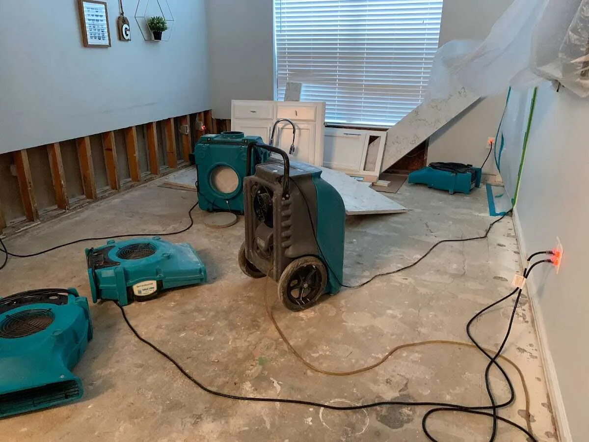 Dehumidifier in flood-cut room for Water Damage Restoration in Sleepy Hollow